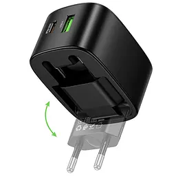 МЗП Hoco CS101A Folding PD20W+QC3.0 (1USB-A/1C) Black - мініатюра 4