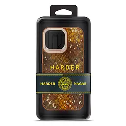 Кожаный чехол для Apple iPhone 14 Pro Max, Harder Nagas, коричневый, термополиуретан ТПУ + экокожа с имитацией кожи Наги, панель, защита корпуса, противоударный, микрофибра, рамка вокруг камеры, защита всего корпуса, (ARM76760) - мініатюра 3