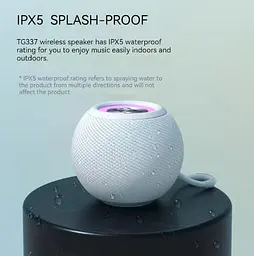 Бездротова колонка T&G TG-337 з Bluetooth RGB-підсвіткою та радіо Білий (TG-337O) - мініатюра 6
