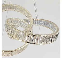 Золота підвісна кришталева LED-люстра Artlight 531/600GD у вигляді переплетених каблучок, 153 Вт, від 16-25 м² - мініатюра 5