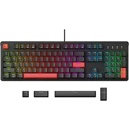 Клавіатура механічна X3 104Key, Keychron Red, USB-A, QMK/VIA, Hot-Swap, EN/UKR, RGB, чорний Lemokey teh0013912 - мініатюра 9