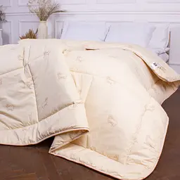 Ковдра вовняна MirSon Gold Camel №024, зимова, 110x140 см, кремова - мініатюра 5