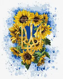 Набір для розпису за номерами картина Сонячний тризуб 40x50 см (KHO5059)