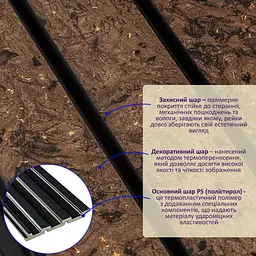 Декоративна PS рейка 122x2900x12мм (D) SW-00001737 - мініатюра 2