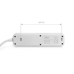 Мережевий подовжувач VIDEX ONCORD з/з 3п 3м (3x1.5мм) з кнопкою White VIDEX (27685-000) - мініатюра 6