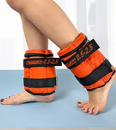 Обтяжувачі для ніг та рук EasyFit набірні чорно-помаранчеві 0,5-2,5 кг (пара)