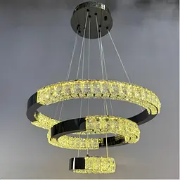 Люстра Linisoln 7968-60*40*20 BK метал, кришталь, LED, чорний, 1 лампа - мініатюра 3