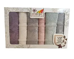 Набір кухонних турецьких рушників із 6 штук Cestepe Vip Cotton Beril 30х50 - мініатюра 1