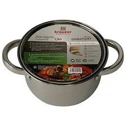 Каструля Krauzer Constant, зі скляною кришкою, 16 см, 1,9 л (78005) - мініатюра 3