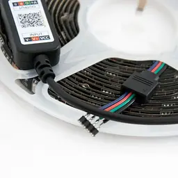 Світлодіодна стрічка 5м різнокольорова смуга RGB Bluetooth 5050 MEIQ-IT RGB strip light - мініатюра 6