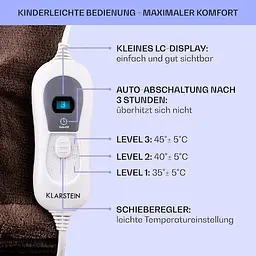Електрична ковдра Klarstein Dr. Watson XXL (10031579) Коричневий - мініатюра 5