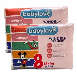 Дитячі одноразові підгузники Babylove Premium 8 (18+) кг, 56 шт