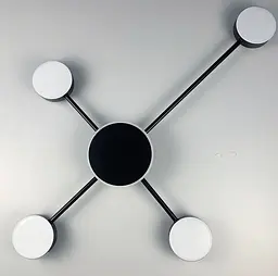 Стельовий LED світильник-супутник чорного кольору Line.F R 88/4 BK