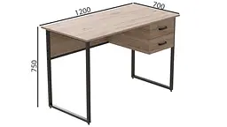 Комп'ютерний стіл Ferrum-decor Таккота 76x100x60 чорний ДСП Дуб Сан-Маріно 32мм (FRD-101914) - мініатюра 2