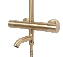 Душовя система Rea Lungo з термостатом та виливом brushed gold REA-P6604, Золотий - мініатюра 6