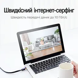 Плоский мережевий патч-кабель Ethernet Cat.7 Vention 1 м 2 роз’єми RJ45 8P8C Швидкість передавання до 10 Гбіт/с Для 10 Гбіт/с потрібна підтримка цієї швидкості мережевими портами з обох кінців Зручно прокладати у вузьких місцях під килимами та біля дверних стиків Фольгове екранування Чорний із фіолетовими акцентами та золотистими контактними поверхнями (ICABF) - мініатюра 8