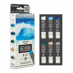 Набір олійної фарби у формі пастелі Sennelier Seascape, 6 шт, картон