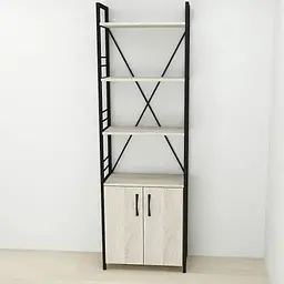 Етажерка 4/60 Ferrum-decor Серії Конект із тумбою 179x60x28 Чорний ДСП Сонома (FRD-104487)