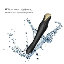 Смартвібратор-пульсатор Zalo - King Obsidian Black, кристал Swarovski - мініатюра 6