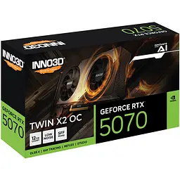 Відеокарта GeForce RTX5070 Inno3D TWIN X2 OC, 12GB GDDR7, 192bit, PCI Express 5.0 - мініатюра 3