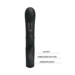 Вібратор-кролик Pretty Love Webb Vibrator Black Силіконовий, 21х3.5 см чорний - мініатюра 4