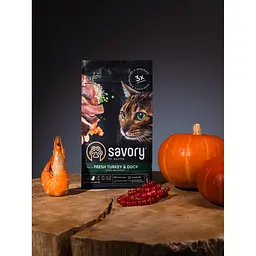 Сухий корм Savory Adult Cat Gourmand Fresh Turkey & Duck 0,4 кг для дорослих примхливих кішок (індичка та качка) - мініатюра 8