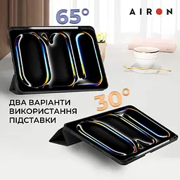 Чехол AIRON Premium SOFT для iPad Pro 13 2024 с защитной пленкой и салфеткой Black - мініатюра 8