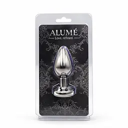 Металлическая анальная пробка с камнем ALUME, S - миниатюра 2