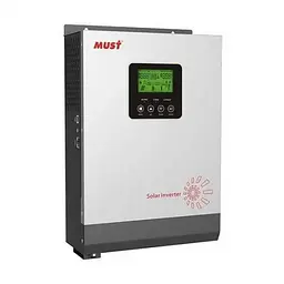 Гібридний інвертор MUST PV18-3024VMPK, 3000W, 24V, струм заряду 20/30A, 230V/13A, MPPT (60А, 145 Vdc), 272x355x100 мм, 7.8 кг