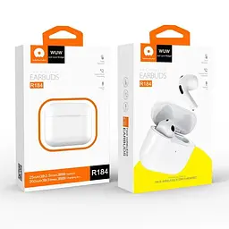 Бездротові навушники WUW-R184, BT5.0, TWS, 25mAh, 200mAh, 4h, white - мініатюра 4