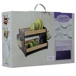 Сушка для посуду Violet House Роттанг, 28х40х33 см, чорний (0731 Роттанг BLACK сушка д/посуд) - мініатюра 5
