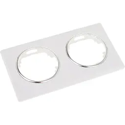 Рамка Brille подвійна біла з кільцем кольору хром WB-2F Wh/Ch