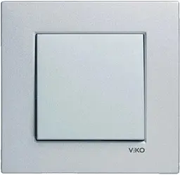 Вимикач одноклавішний VIKO Novella Срібло (93000001)