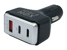 Автомобільний зарядний пристрій XON MaxCharge Type-C 82.5W (2 x Type-C PD30 + Type-A 15V/1.5A) Black (CM1A2C82WB 3500)