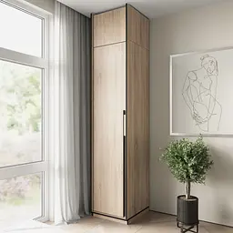 Шафа розпашна Moreli Ramo FR-0012 зі штангою для одягу та антресоллю 518х570х2500 мм Дуб Сонома