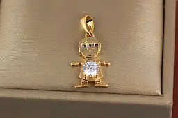 Кулон Xuping Jewelry смайлик з камінчиком 2 см золотистий