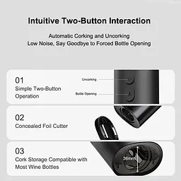 Штопор Xiaomi Mijia Electric Red Wine Bottle Opener (KGJ001T) - мініатюра 6