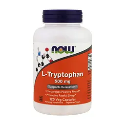 Амінокислота Now Foods L-триптофан, 500 мг, 120 рослинних капсул (NOW-00167)
