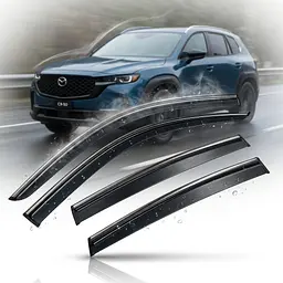 Дефлектори вікон вітровики Benke для Mazda CX-50 2022- Молдинг З Нержавіючої Сталі 3D (BMDCX2323-W/S)