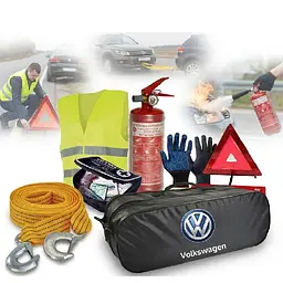 Набір автомобіліста технічної допомоги для Volkswagen із логотипом марки авто (сумка на 2 відділення)