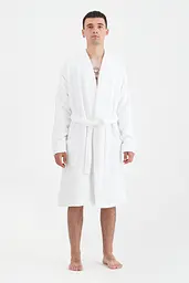 Халат-кімоно unisex Lotus Home - Bold Microcotton white махровий L - мініатюра 2