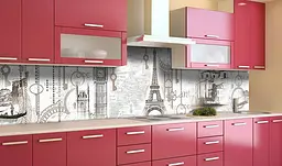 Вініловий кухонний фартух Культура наклейка для кухні вінтажне місто Абстракція Бежевий Happy Pocket Z181731 - мініатюра 3