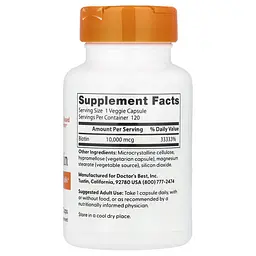 Биотин (B-7) Biotin 10,000 mcg 120 капсул Doctor's Best vit0006473 - миниатюра 2
