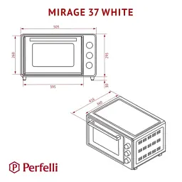 Електропіч Perfelli MIRAGE 37 WHITE - мініатюра 12