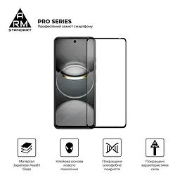 Захисне скло на TECNO Spark 30 4G (KL6) з олеофобним покриттям, Pro, повне проклеювання, антистатичний і пиловідштовхуючий шар, 9H, самоклеючеся, 2.5D, на весь екран, антистатичний клей, ArmorStandart (ARM81384) - мініатюра 2