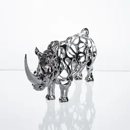 Декоративна фігурка Yiwu Rhinoceros 23x6x10 см металева статуетка носорога колекційна для дому декор HP-7-23 - мініатюра 3