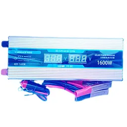 Інвертор напруги Carmaer Power Inverter 026 модифікована синусоїда Gold 1 розетка 1 USB екран з 12V на 220V 1600W (11068) - мініатюра 5