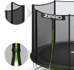 Батут із внутрішньою сіткою Zipro Jump Pro 16 футів 496 см чорно-зелений (5902659840752) - мініатюра 4