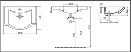 Умивальник RJ Tulip 65x46x18 см white RJFU081-0065WH, Білий - мініатюра 2