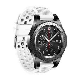 Силіконовий double перфорований ремінець Watchbands для Samsung Galaxy Watch 46mm SM-R800NZSA білийширина кріплення 22мм (WB009DUBLEPERFWHITE146) - мініатюра 2